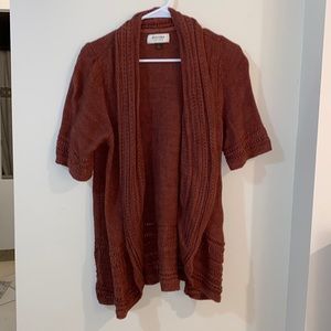 Rust colored knit cardigan